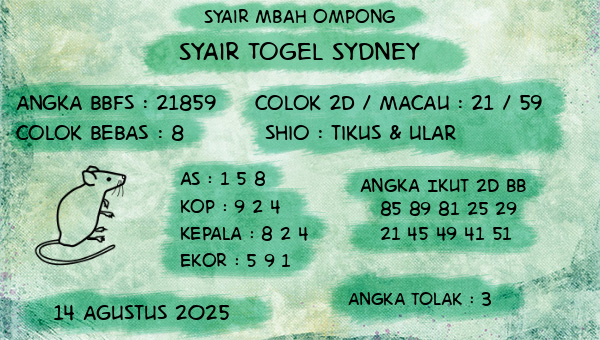 Syair Mbah Ompong - Syair Togel Sydney