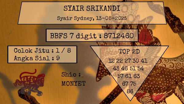 SYAIR SRIKANDI - Syair Sydney